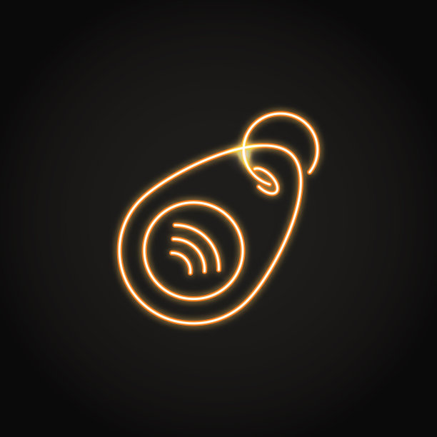 霓虹灯射频识别键图标在线条风格图片下载