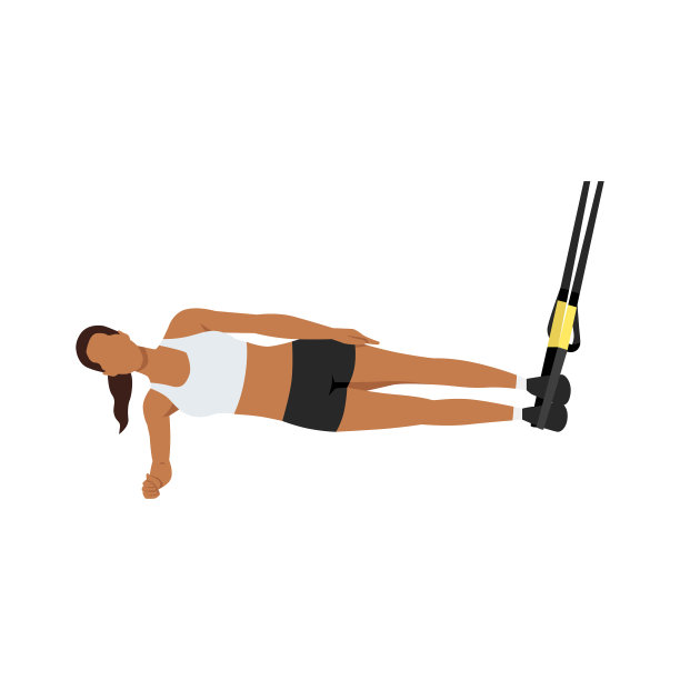 女子做TRX悬挂侧平板支撑图片下载