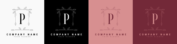 最小花字母字母logo模板形状图片下载