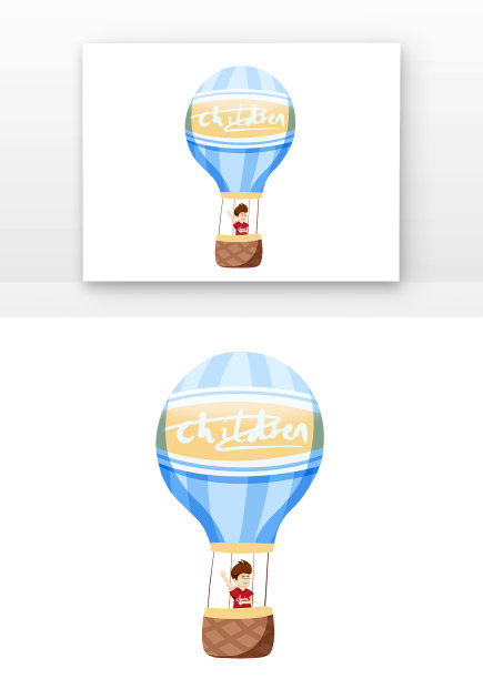 原创元素蓝色热气球图片下载