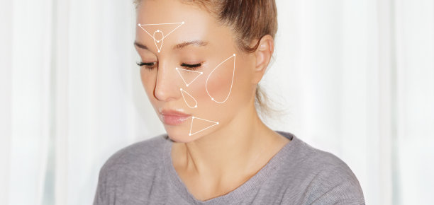 一个漂亮女人的照片。美容的概念。特定部位玻尿酸注射。图片下载