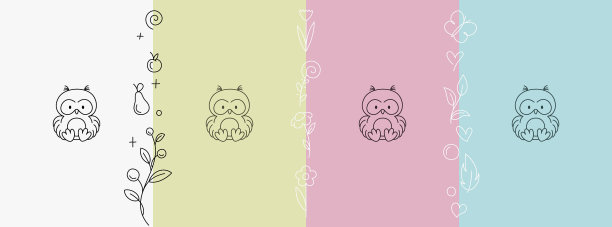 可爱稚气的动物小孩标志形状的标志图片下载