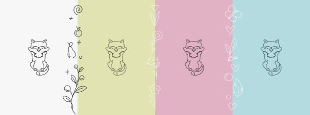 可爱稚气的动物小孩标志形状的标志图片下载