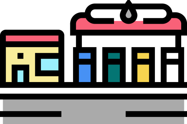 加油站彩色图标图片下载