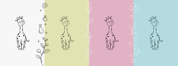 可爱稚气的动物小孩标志形状的标志图片下载