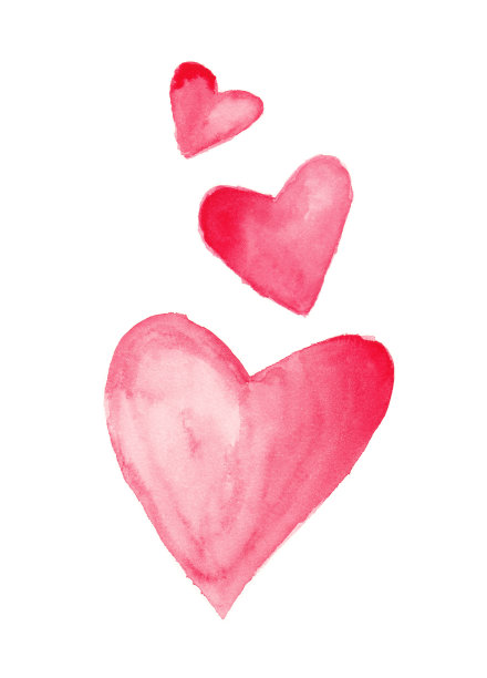 情人节心-原创水彩画图片下载