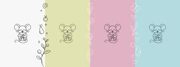 可爱稚气的动物小孩标志形状的标志图片下载