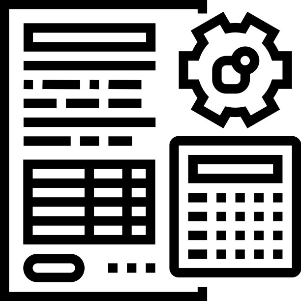 会计erp财务职业线图标图片下载