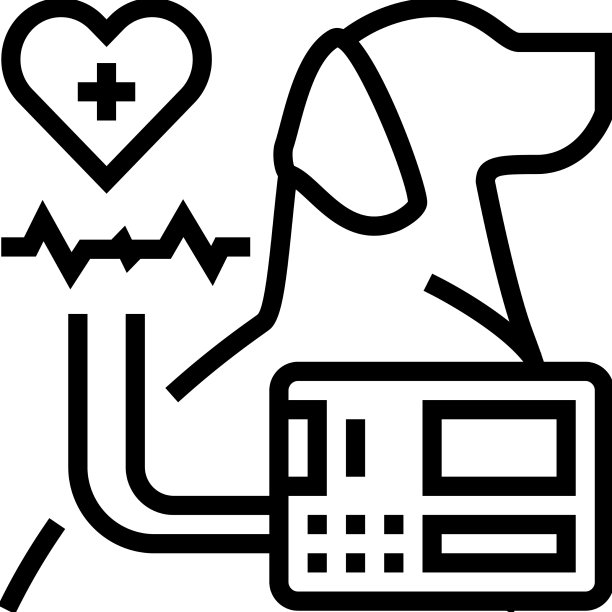 家畜心电图心脏线图标图片下载