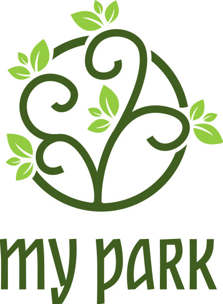 现代设计彩色我的公园叶子标志设计图片下载