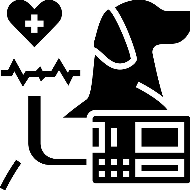 家畜心电图心脏象形图标图片下载