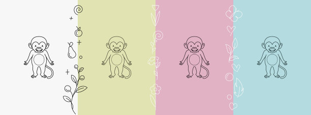 可爱稚气的动物小孩标志形状的标志图片下载