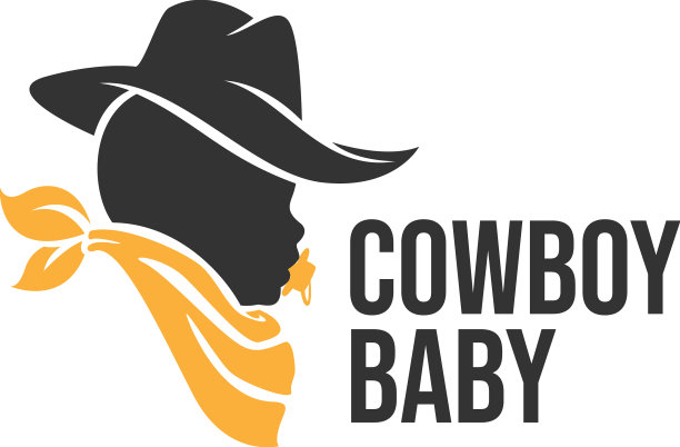 平面彩色牛仔宝宝警长孩子的标志设计图片下载