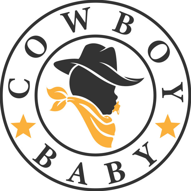 平面彩色牛仔宝宝警长孩子的标志设计图片下载