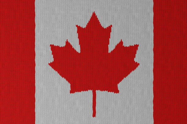 加拿大针织国旗，3d渲染图片下载