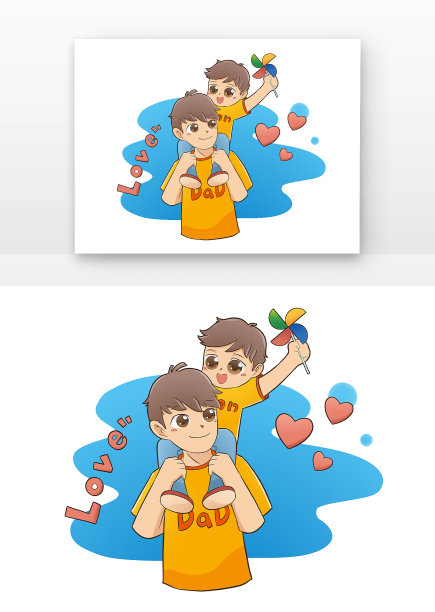 父亲节父亲和孩子一起玩耍图片下载