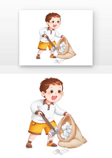 人物捡垃圾环保环境卫生爱护环境图片下载