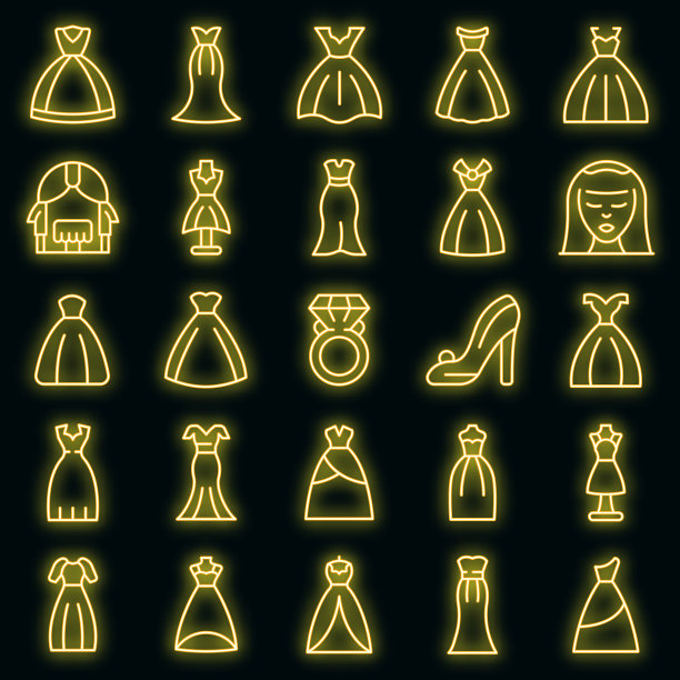 婚纱图标设置霓虹灯图片下载