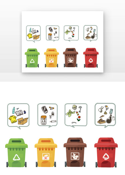 分类垃圾解说元素图片下载