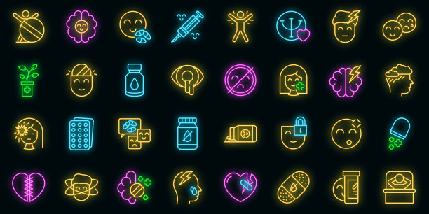抗抑郁药的图标是霓虹灯图片下载