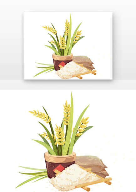 写实麦穗米袋图片下载