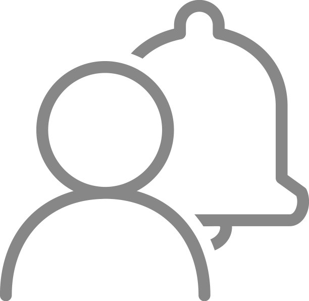 通知铃铛与个人线性图标图片下载