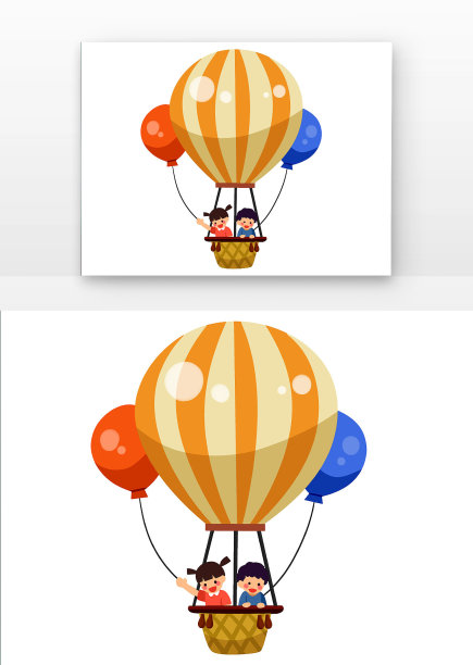 可爱儿童热气球儿童图片下载