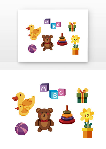 六一可爱儿童玩具组合图片下载