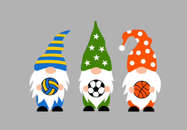 运动侏儒可爱的角色拿着篮球图片下载