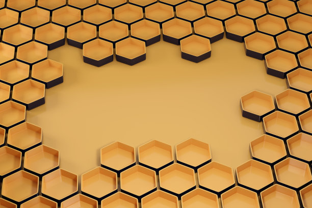 蜂窝背景与拷贝空间。3 d演示。图片下载