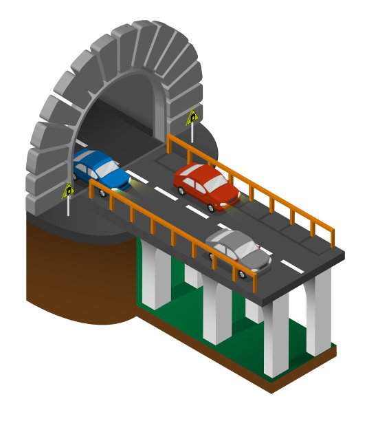 汽车隧道入口与路段图片下载