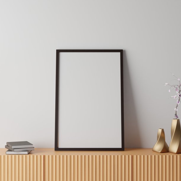 客厅内部的垂直框架模型。3d渲染，3d插画图片下载