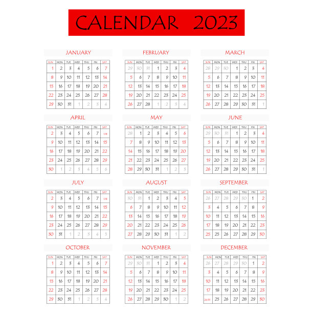 2023日历计划公司周模板图片下载