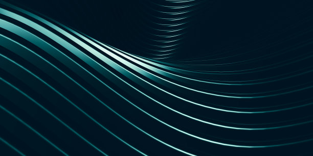 平行线曲线变形形状塑料管表面现代抽象三维插图图片下载