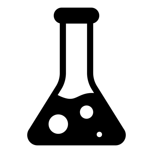 实验室玻璃平面图标孤立在白色图片下载