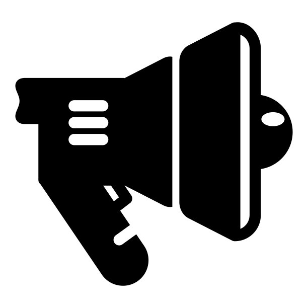 扬声器喇叭平面图标孤立在白色图片下载