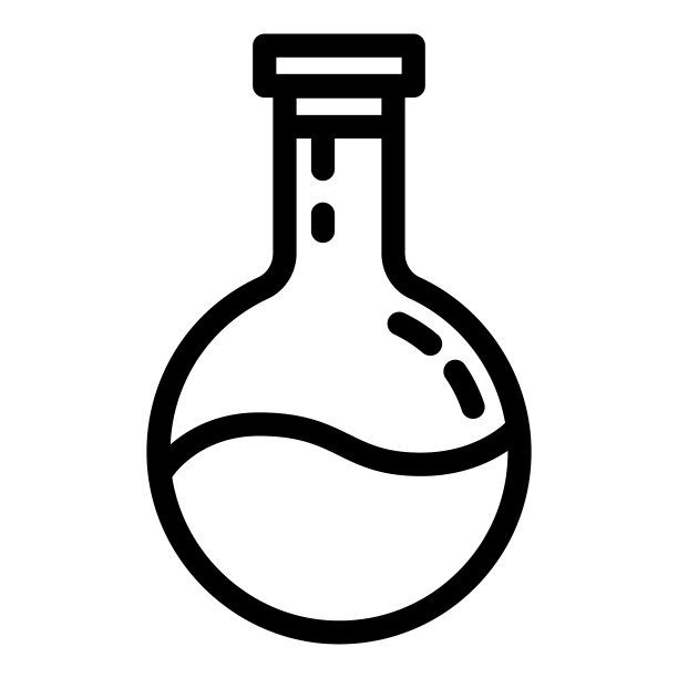 实验室玻璃平面图标孤立在白色图片下载