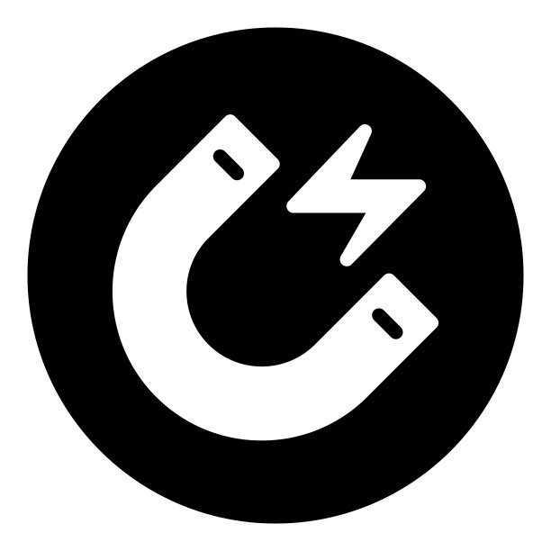 磁电平面图标孤立在白色上图片下载