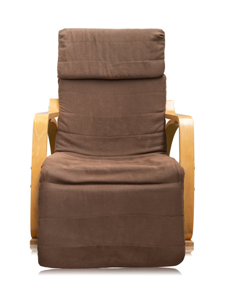 前视图的软垫摇椅孤立在白色与修剪路径图片下载