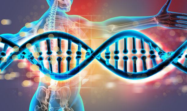 医学背景DNA结构，医学与遗传基因健康概念，3d插图图片下载