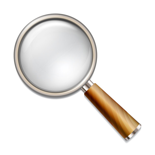 逼真的木柄放大镜图片下载