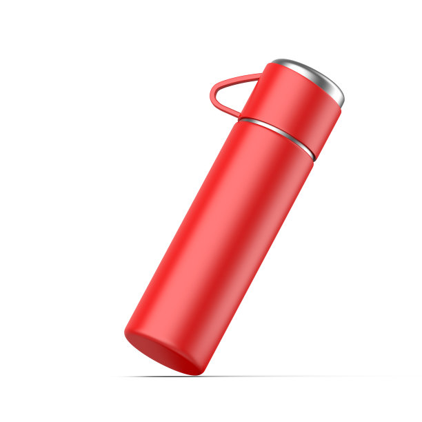 空白保温瓶绝缘真空不锈钢饮料瓶模型模板。3 d渲染插图。图片下载