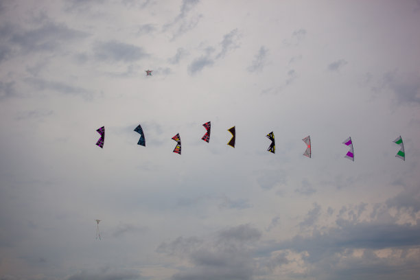 风筝在天空，风节Penvins Sarzeau, Fête du Vent图片下载