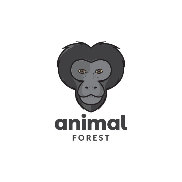 脸部动物hamadryas狒狒标志设计图形图片下载