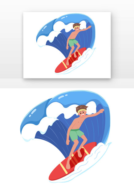 清凉夏日冲浪男生图片下载