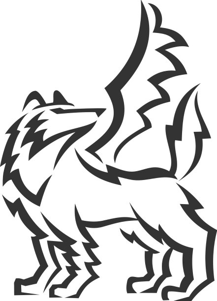 狼翼图标品牌孤立图片下载