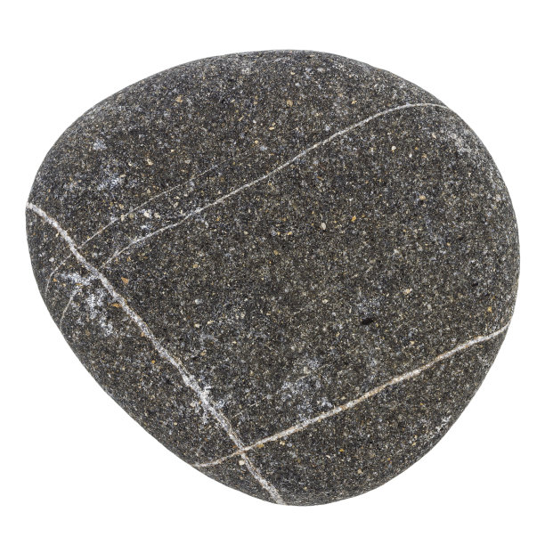 单个黑色卵石的俯视图图片下载