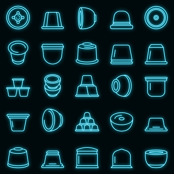 胶囊咖啡图标设置霓虹灯图片下载