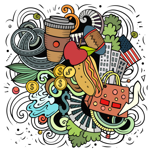 纽约卡通涂鸦图片下载