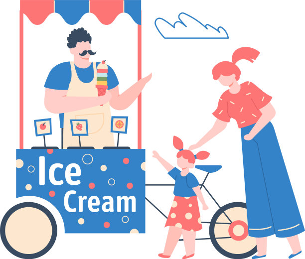冰淇淋摊街边小摊甜食图片下载